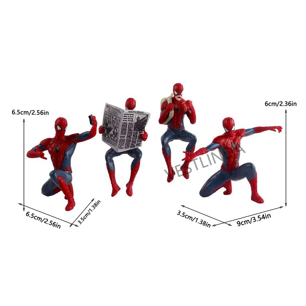 Hot Selling Superheroes Spiderman Figurine 7-9 cm Mini Statue Car Decoration Model Desktop Collection Decoration Marvel Fan Gift
