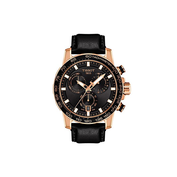 Tissot Смілива Колекція Чоловічі Годинники з Кварцовим Механізмом Годинник 45.5 мм Чорний Циферблат Шкіряний Ремінець T125.617.36.051.00
