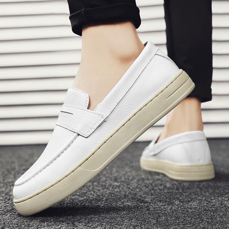 2024 Men Leather Casual Shoes Outdoor Lightweight Flat Fashion Sports Shoes Comfortable Sneakers Luxury Loafers Driving Shoes