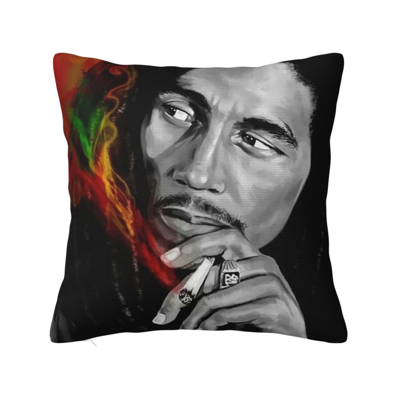 Fashion Jamaica Reggae Rock Bob Marley Cushion Cover xcm Soft Pillow Case for Sofa Square Pillowcase Home Decor
