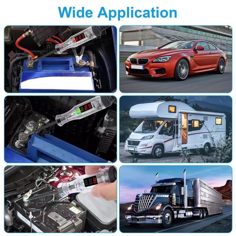 3-120V Automotive Digital Voltage Circuit Tester Voltage Test Long Probe Pen Circuit Detection Diagnosis And Maintenance Tool