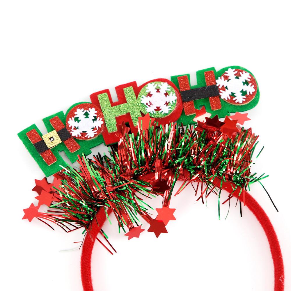Adorable Christmas Antler Headband Cute Plush Party Decoration With Sequins