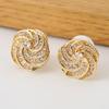 Luxury Rotating Zircon Geometric Ear Clips For Non Pierced Ears Sparkling Diamond Studs Elegant Light Luxury Fashion Jewelry