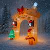 10.8FT LED Inflatable Xmas Yard Archway Decor Santa Penguin Gingerbread Man Xmas Home Decorations Ornament Supplies Toy Gift