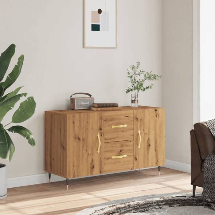 VidaXL Buffet chêne artisanal 100x36x60 cm bois d'ingénierie, meuble de rangement, meuble de rangement de cuisine, meuble de 857317
