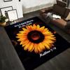 Sunflower with Inspirational Quote Rug Non-slip Rug Suitable for Living Room and Bedroom Sofas.