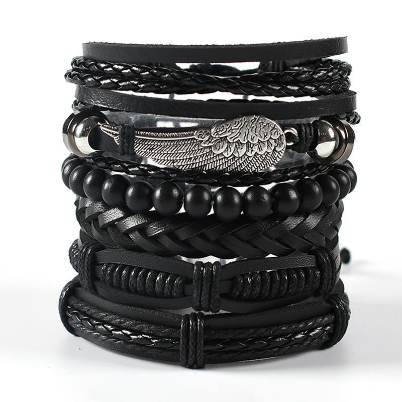 Xiyin Temu European and American Trend Retro Fashion Punk Style Leather Bracelet