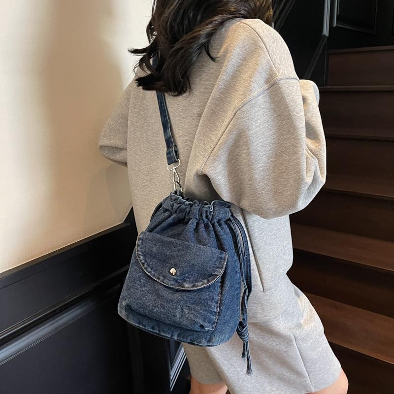 Women's Large Capacity Denim Crossbody Bag Class Commuter Shoulder Bag