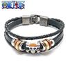 Anime One Piece Bracelet Animation Peripherals Toys Accessories European and American Vintage Leather Bracelet Birthday Gifts