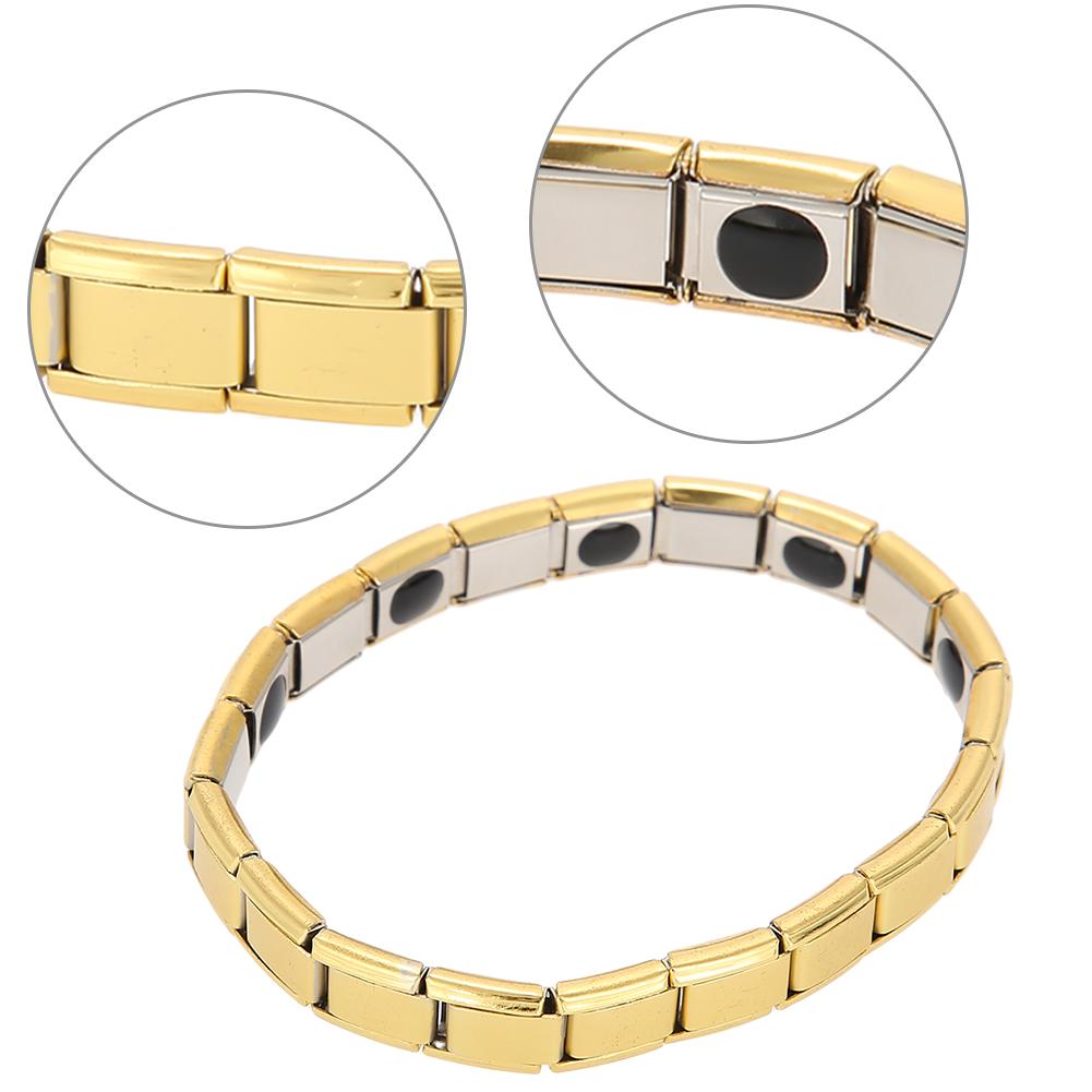 Einfaches Unisex-Armband aus Titanstahl, Schmuck-Armreif für Gesundheitsenergie (Gold)