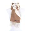 Excellent HERMES Scarf Cazac Chevron Reversible with fringe Brown white cashmere Women Used