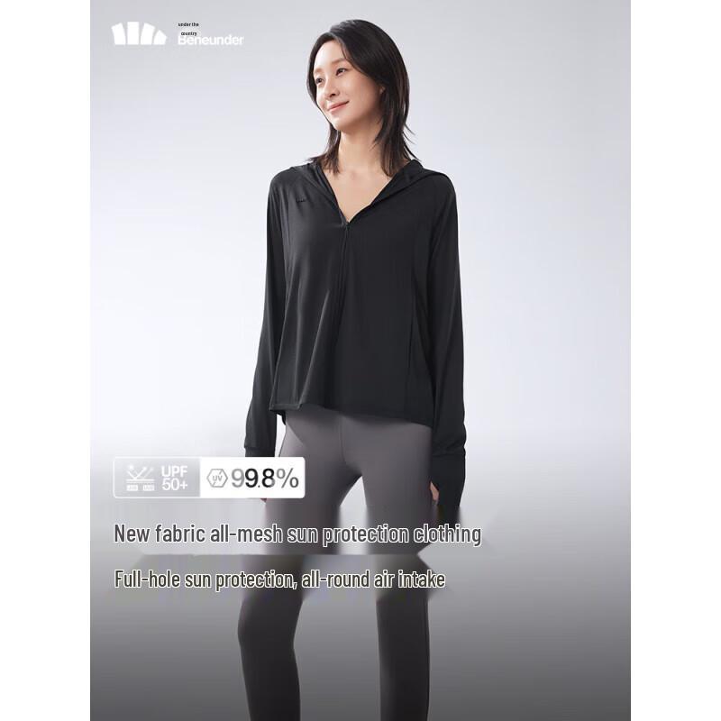 Beneunder Women s AS100 Misty Black UPF50+ Sun Protection Jacket L