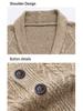 Men's Korean Style Knit Cardigan - Long Sleeve, Autumn Casual, Solid Color Sweater
