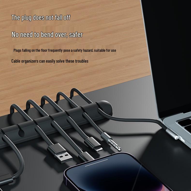 Self-Adhesive Desktop Cable Organizer and Protector for Charging, Mouse, and Earphone Wires
