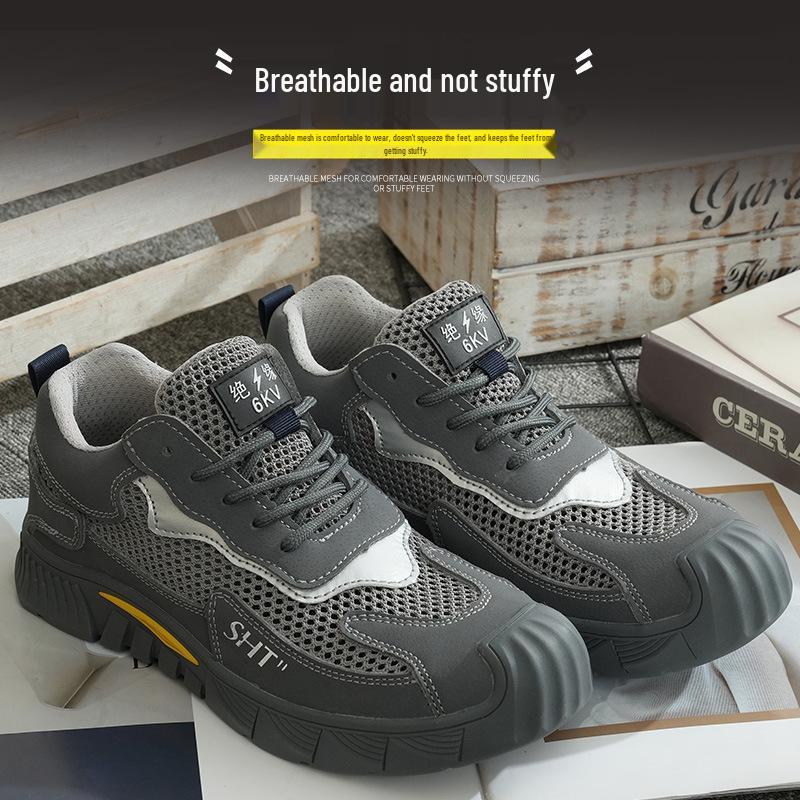Lightweight Breathable Safety Shoes: Anti-Smash, Anti-Puncture, Anti-Slip, Anti-Odor. Ideal for Construction Sites with Soft Soles.