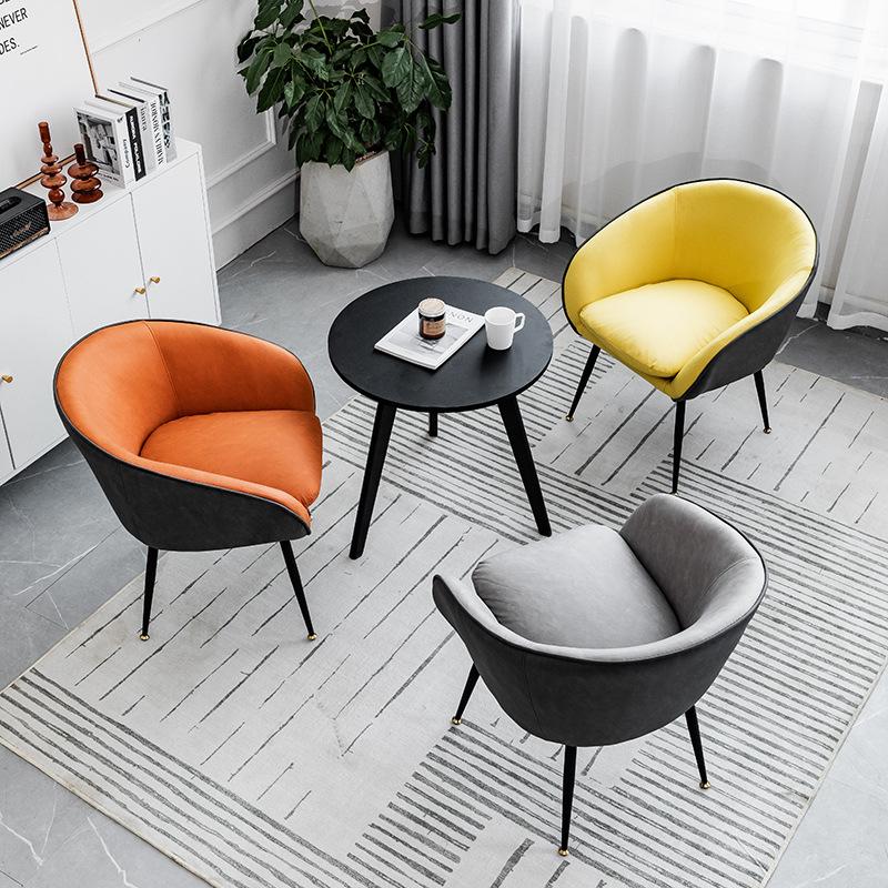 Single Leisure Chair Negotiation Sofa Chair Nordic Simple Modern Balcony Hotel Chair Living Room Bedroom Dressing Chair Sofa