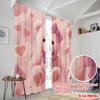 2pcs,2D plane printing Pattern Curtains Pink Teddy Bear Cuteness Polyester Fabric (without rod) Decorations Inside Use for
