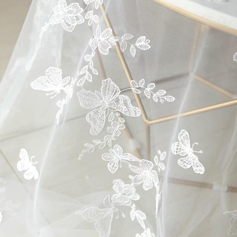 2/4/6 yarzi brodați dantelă material 3D aplicații fluture dantelă plasă brodat fire material DIY cusut voal perdea rochie