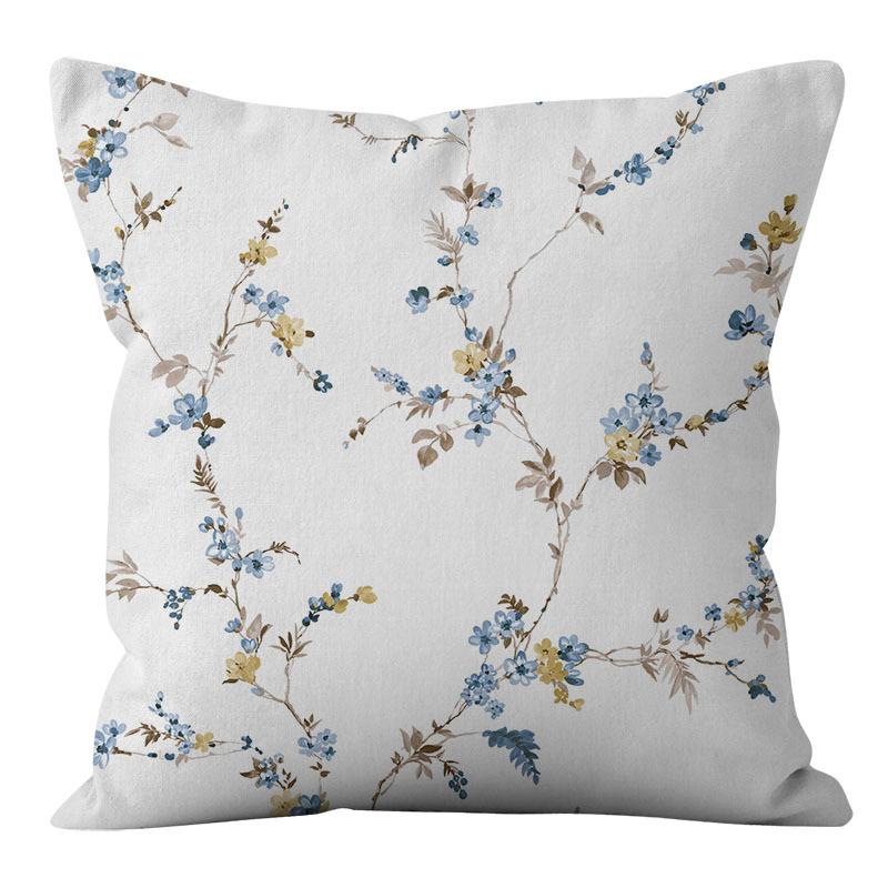 American Blue Retro Cotton Linen Single-sided Pillow Case Sofa Living Room Bedroom Cushion Pillow Home Waist Pillow