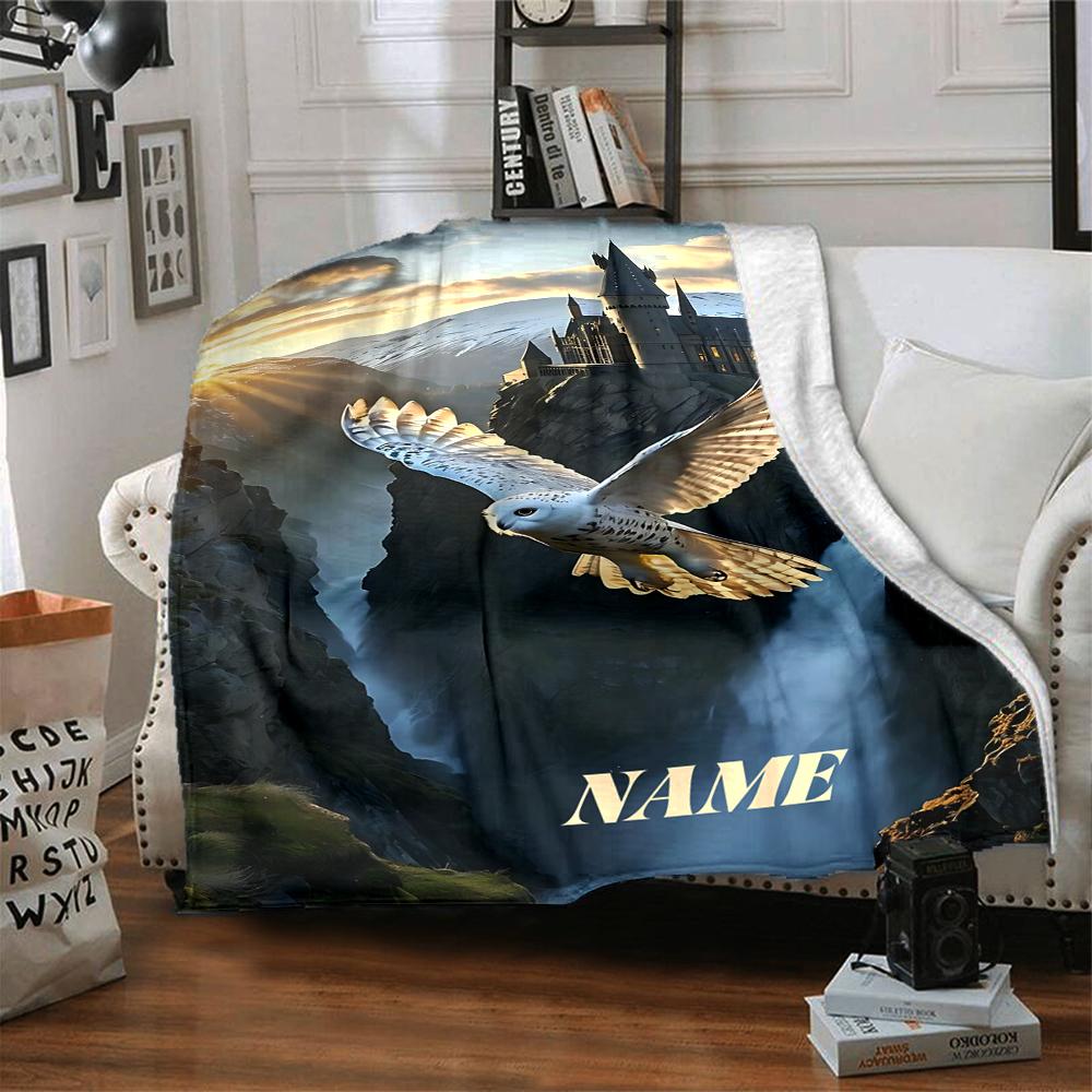 Custom Name "Harry Potter's Magical Journey" blanket for Couch & Bed, Plush Cozy Fuzzy Blanket Super Soft & Warm Blankets for Fall and Winter. 090898