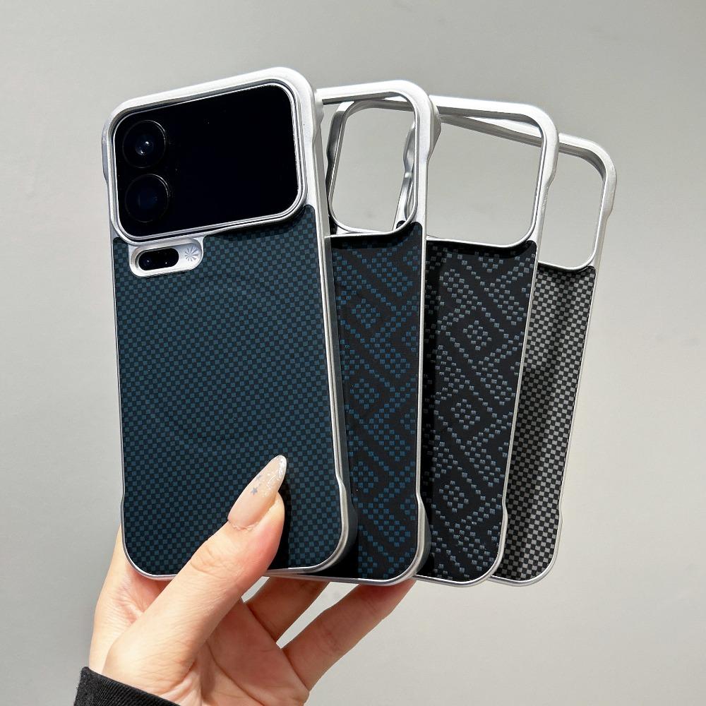 Business Kevlar Texture Slim Bezel Metal Plated Bumper Case For Xiaomi 17 Pro Max 15 Ultra Magnetic Shockproof Shell For MI 15