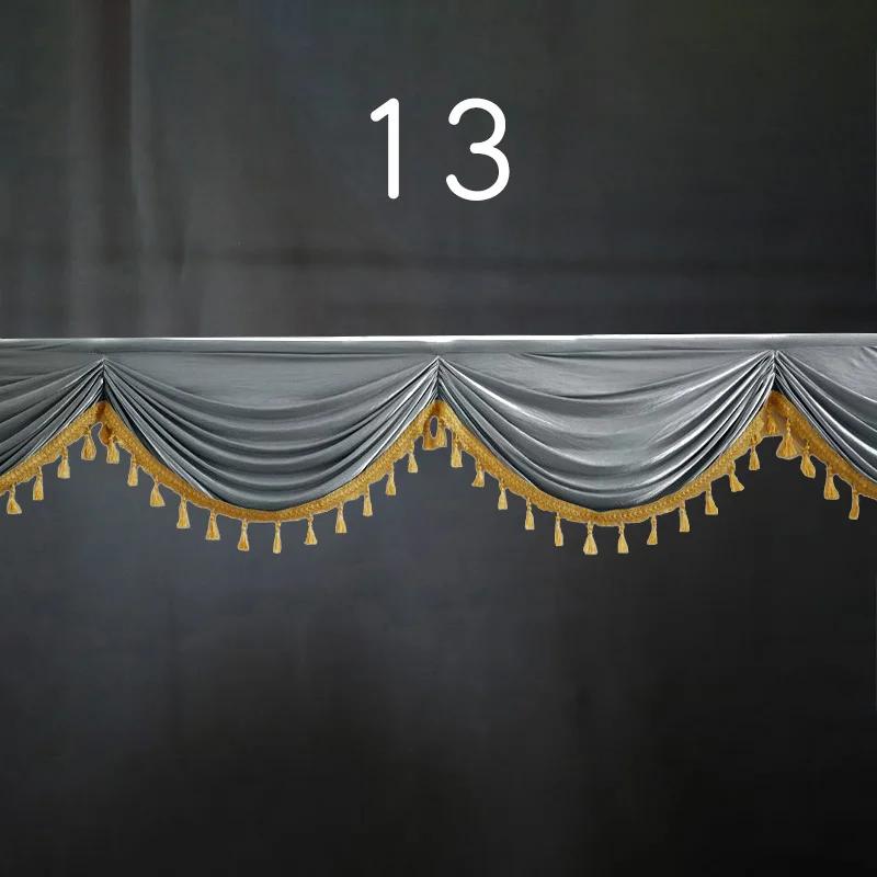1M Detachable Curtain Ice Silk Swag for Wedding Party Stage Background Veil Home Curtain Decoration Cloth Wave Curtain Tassel