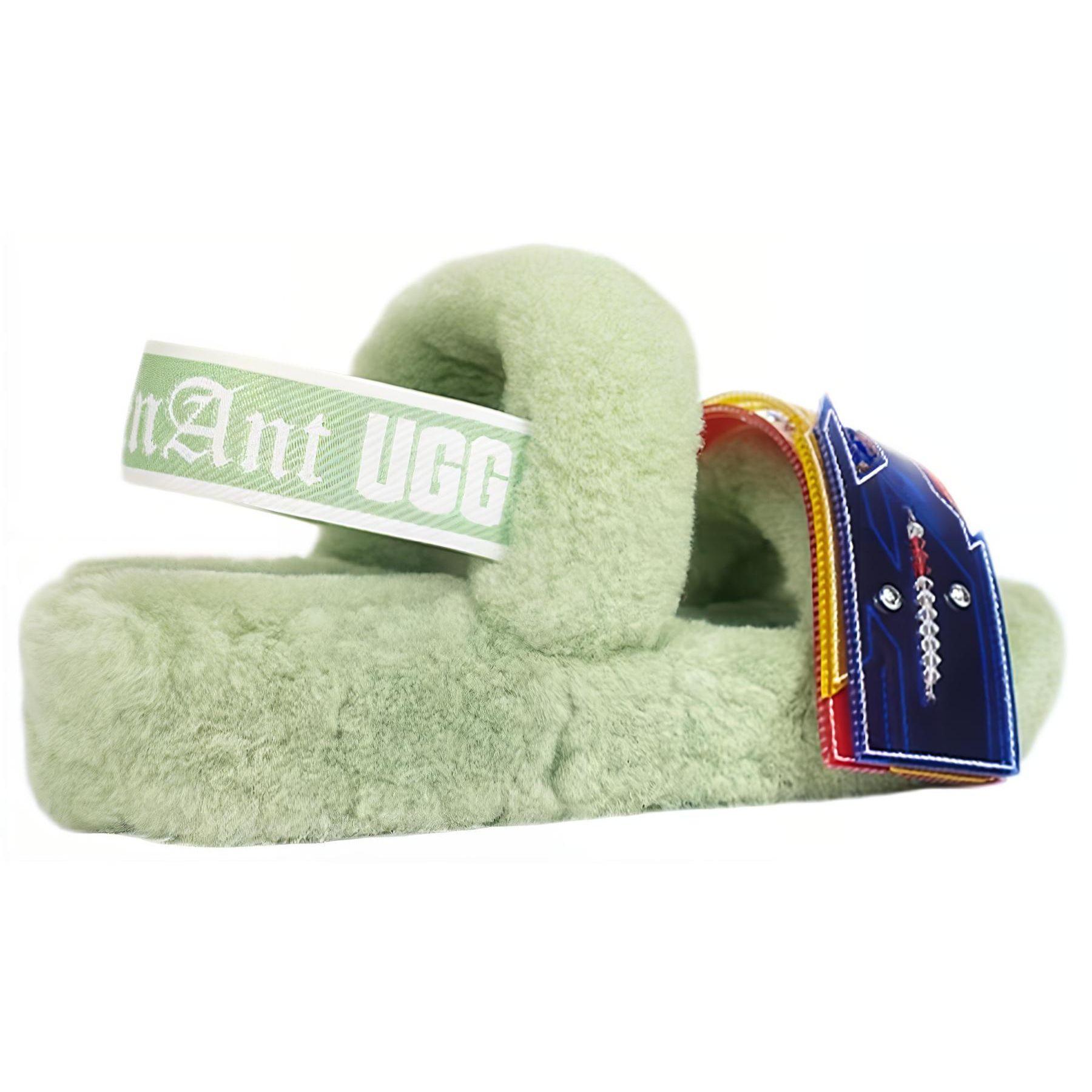 UGG Alienant X Sheepskin Fashion Slippers женские тапочки зеленые 1151410-GGRDN 37 — фото 4