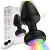 Color Light Emitting Anal Plug Adult Toy for Men Women Silicone Plug Vibrator with LED Remote Control Plug