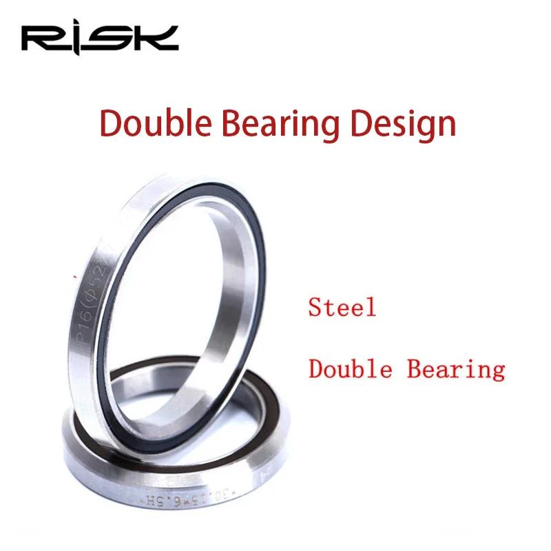 Mountain Bike Headset Downhill 44-49.7mm Cone-Shaped Compatible with 1.5 Tapered Fork Bearings Complete Set Durable Smooth