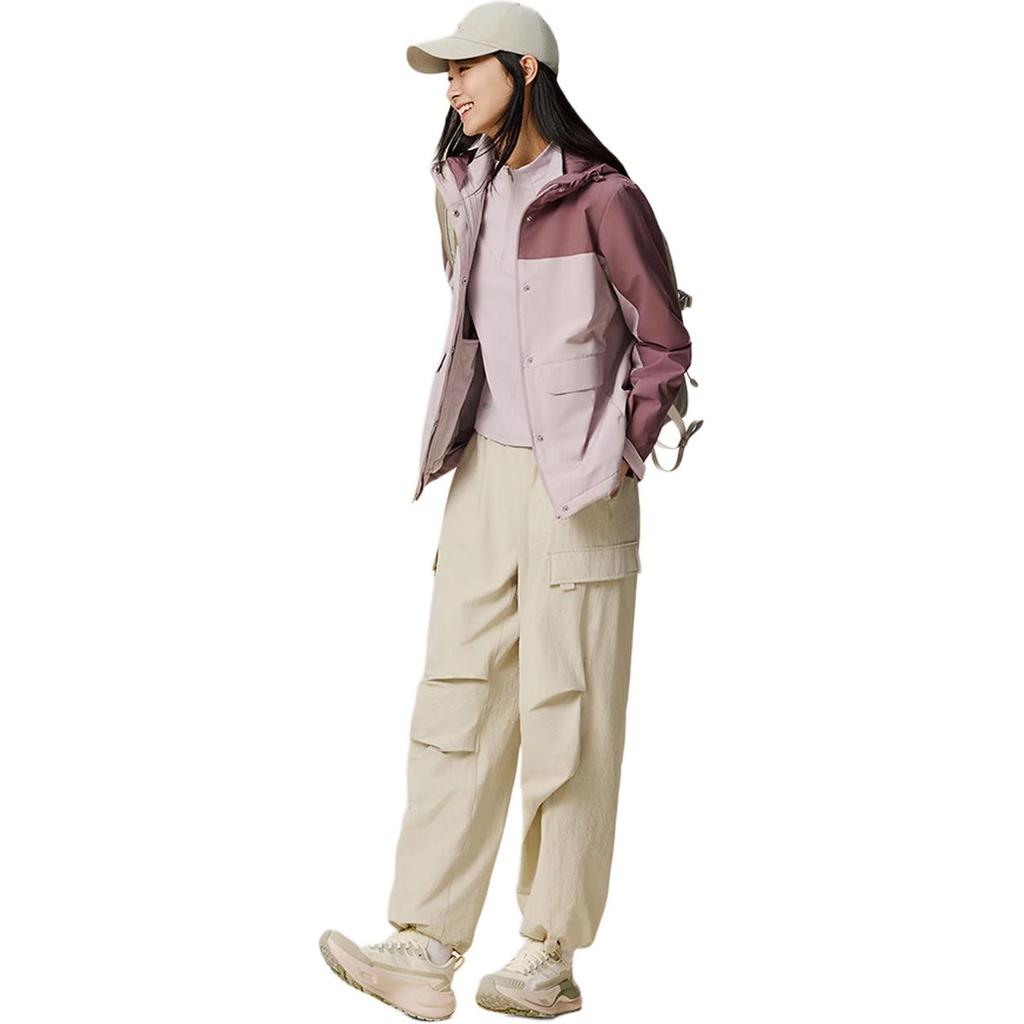 Anta Minimalist Color Block Hooded Loose Comfortable Fashion Jacket Women Jackets 162547601-7