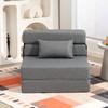 3 in 1 Sleeper Chair with Linen Look 80 x 80 x 64 cm Dark Grey
