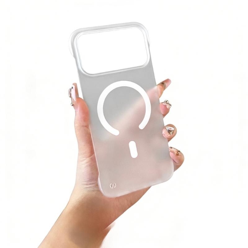 Frosted Clear Borderless Phone Case Nonslip Thin Frameless Phone Cover for 17ProMax Enhancing Grip Visual Experience белый