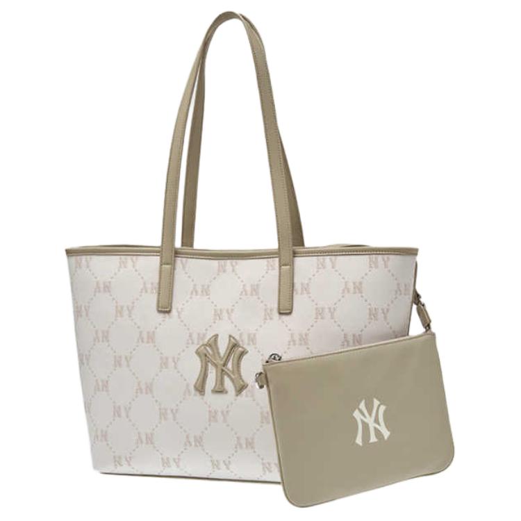 

MLB 26 Spring New York Yankees Diamond Old Flower Large Capacity Tote Bag Unisex Tote Bags Deep-Cream 3AORMJ16N-50CRD Basic Set (Bag)