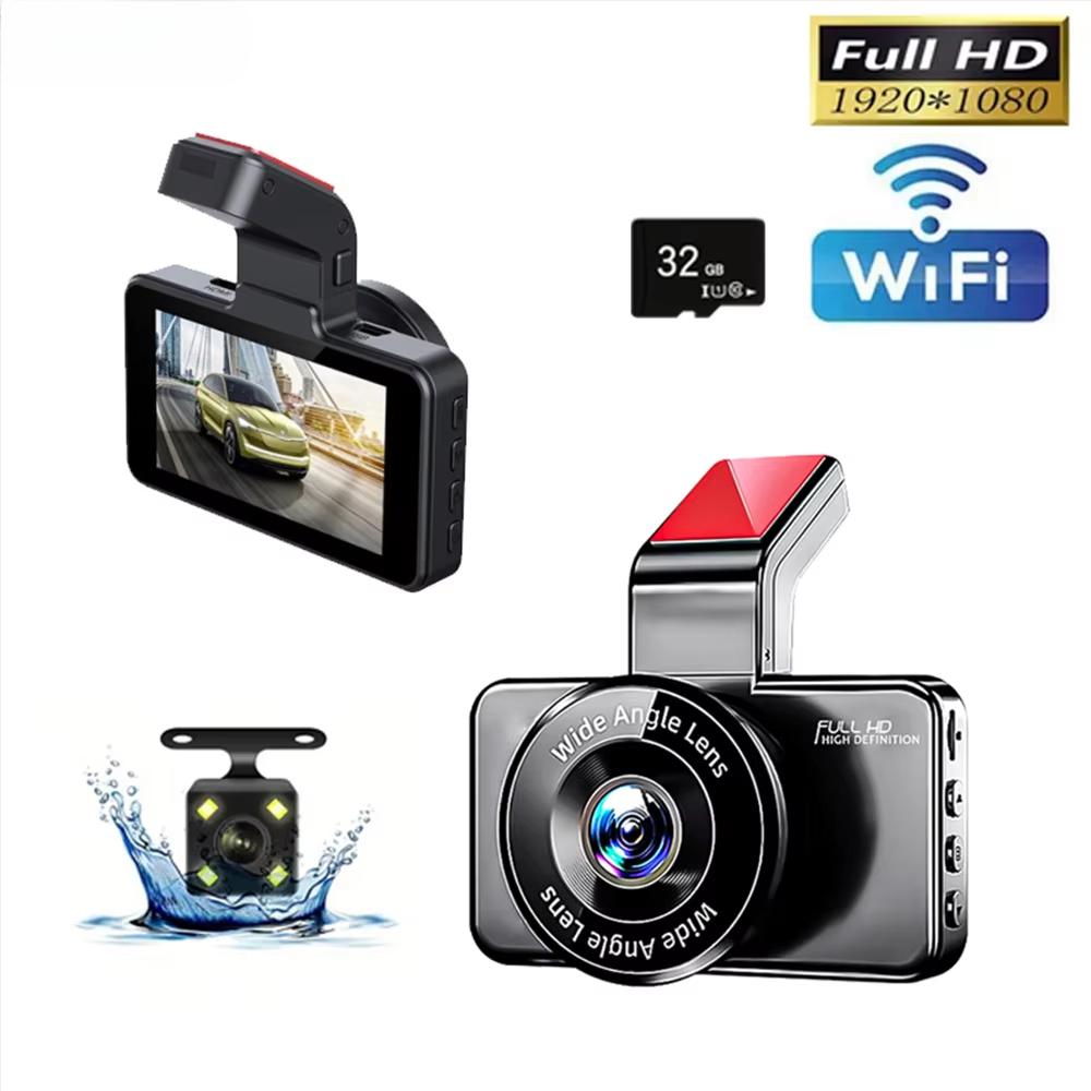 Hd Dashcam Wireless WiFi Connects Front and Rear Dual Lens with Reverse Video Car Black Box, Car DVR, Car Surveillance Camera