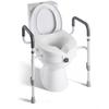Erhöhter Toilettensitz mit Armlehnen, 159 kg Kapazität, 127 mm Erhöhung & Verstellbare Breite, Verbreiterter Toilettensitzerhöher mit Griffen für