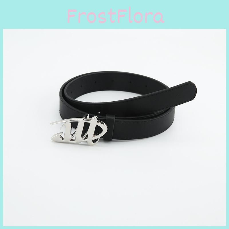 Buckle Wshaped Smooth Black Belt And Clothing Decoration Casual Versatile