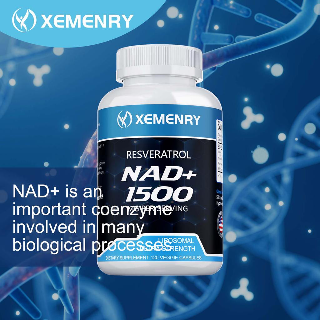 Liposome NAD+ Capsules, Resveratrol, 1500mg High Concentration Per Serving, Suitable for Both Men and Women.