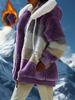 Women's Stylish Fleece-Lined Hooded Winter Coat with Zipper Pockets - Warm Plush,Casual Fall/Winter Jacket for Outdoor Comfort, Ladies Winter Coats