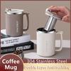 Caneca Térmica para Café de Aço Inoxidável de 450ML com Infusor de Chá Removível, Tampa à Prova de Vazamentos e Alça - Copo Térmico de Parede Dupla