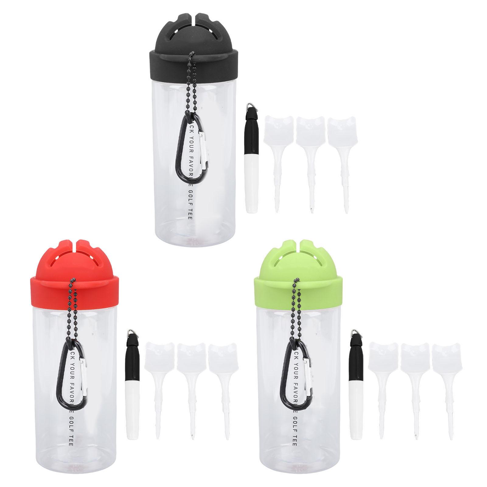 

Club Ball Tees with Storage Bottle Marking Pen Plastic Portable Petal Type Club Ball Tee Accessory Black