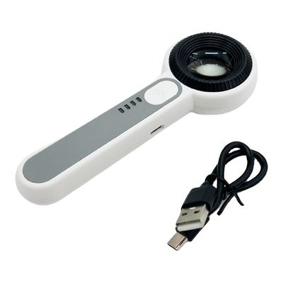 60X Handheld Magnifier 2 Lighting Mode Portable Lighted Magnifier Wear Resist Lighting Book Magnifier for Seniors Reading Repair