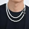 Modisches Metall-OT-Schnallen-Perlen-Halskette für Männer Frauen, Leichter Luxus Handgefertigte Perlen Halskette Schmuck Unisex