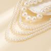 Ingemark 2Pcs/Set Multilayer Imitation Pearl Chain Necklace for Women Wed Bridal Vintage Adjustable Long Link Party Jewelry Gift