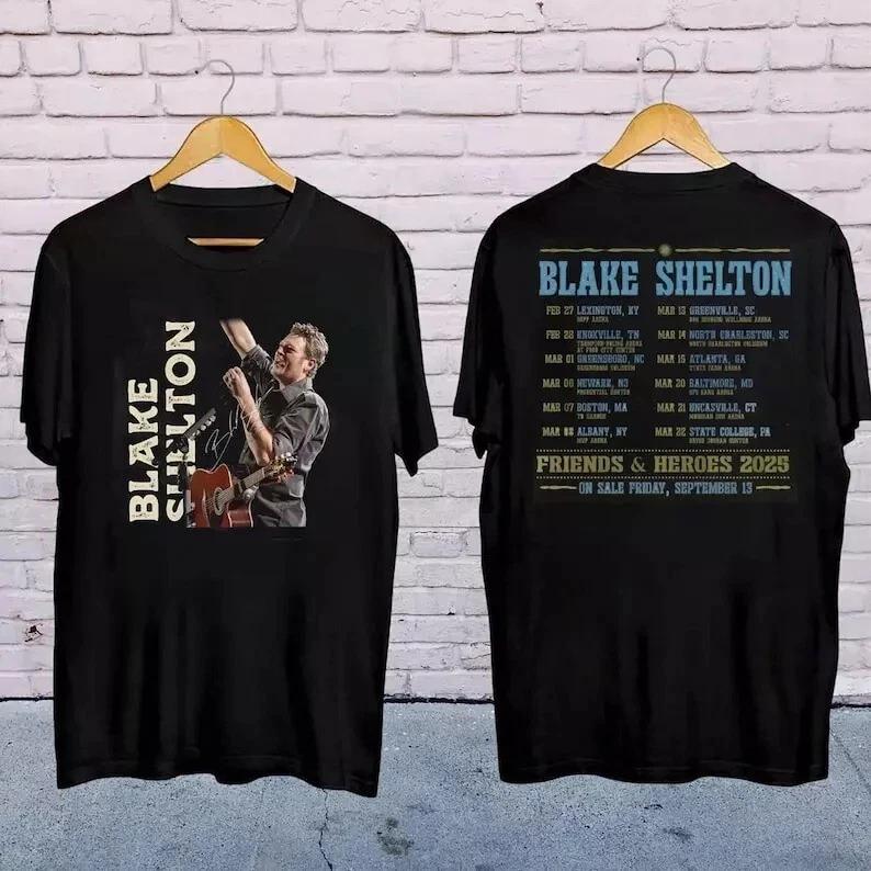 Blake Shelton Signature Shirt, Blake Shelton Friends and Heroes Tour 2025 Shirt 4XL