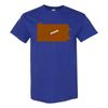 Pennsylvania Football State Shape - Hometown Pride T Shirt - Cobalt
