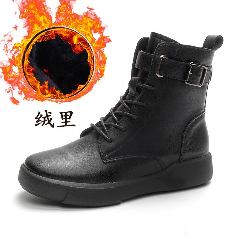 Short boots for women 2026 new autumn and winter flat single boots  cowhide women's casual retro short boots