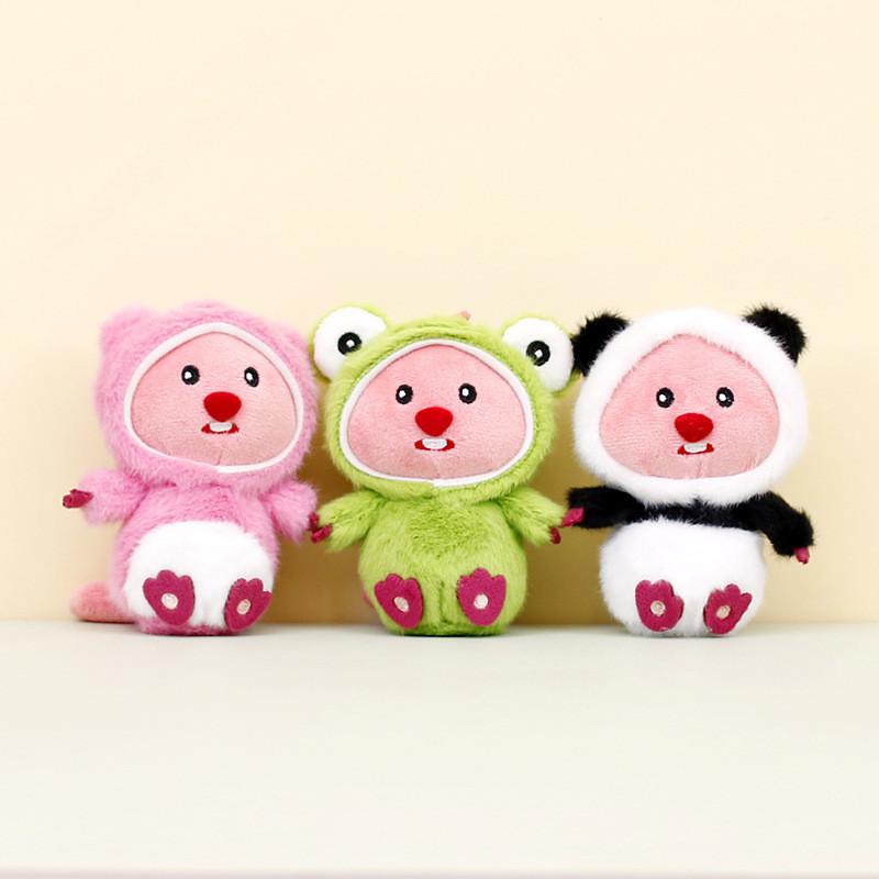 Soft Plush Keychain Animal Doll For Girls Bags Cute Rabbit Frog Bear Adornments