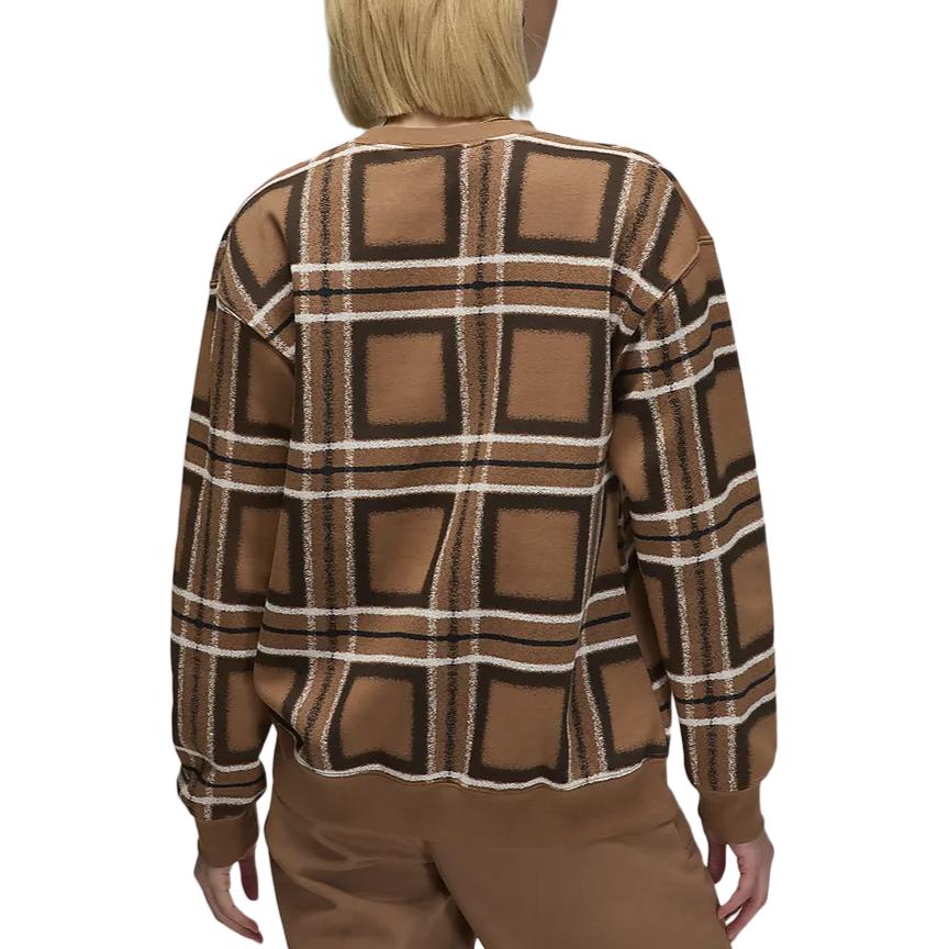 Jordan Brooklyn Fleece Lettered Crewneck Pullover Sweatshirt Women Sweatshirt Dark-Brown Sail HM5499-223