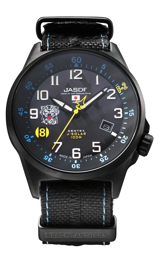 Kentex Solar JSDF 8th Squadron 60th Anniversary Special Paint Limited To 326 Black Men's Watch, F-2 Model, Pieces, S715M-14,