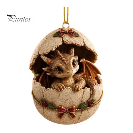 Decorative Acrylic Ornament Baby Dragon And Egg Christmas Ornament, 2D Flat Tree Hanging Personalized Party Scene Decoration Decoration, Fantasy